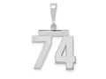 FJC Finejewelers 14 kt White Gold Medium Polished Number 74 Charm
