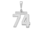 FJC Finejewelers 14 kt White Gold Medium Polished Number 74 Charm