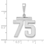 FJC Finejewelers 14 kt White Gold Medium Polished Number 75 Charm