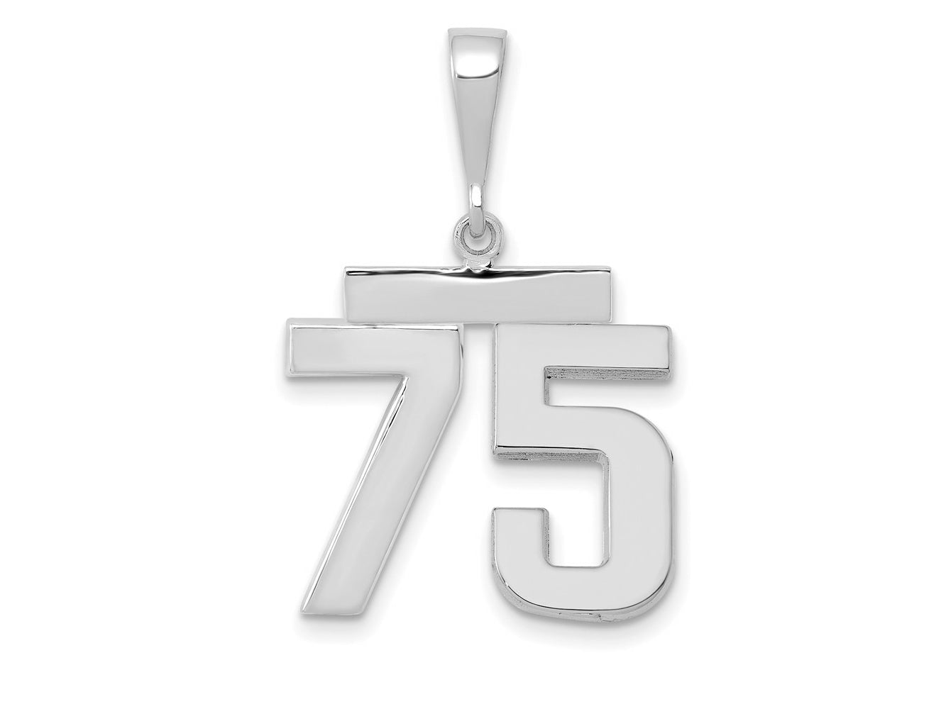 FJC Finejewelers 14 kt White Gold Medium Polished Number 75 Charm