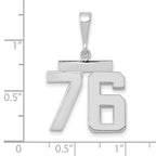 FJC Finejewelers 14 kt White Gold Medium Polished Number 76 Charm