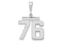 FJC Finejewelers 14 kt White Gold Medium Polished Number 76 Charm