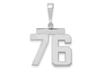 FJC Finejewelers 14 kt White Gold Medium Polished Number 76 Charm