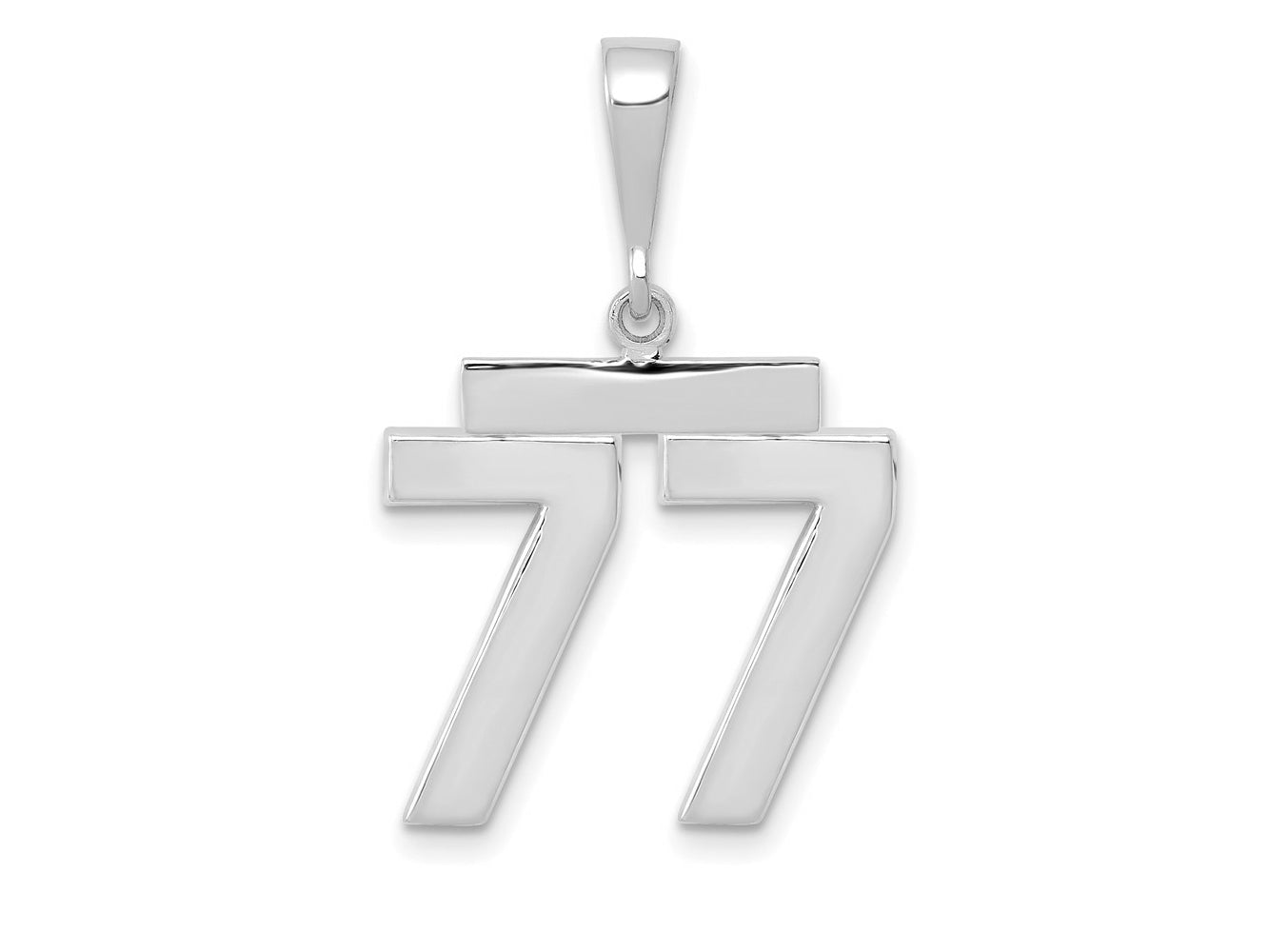 FJC Finejewelers 14 kt White Gold Medium Polished Number 77 Charm
