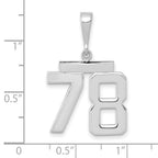 FJC Finejewelers 14 kt White Gold Medium Polished Number 78 Charm