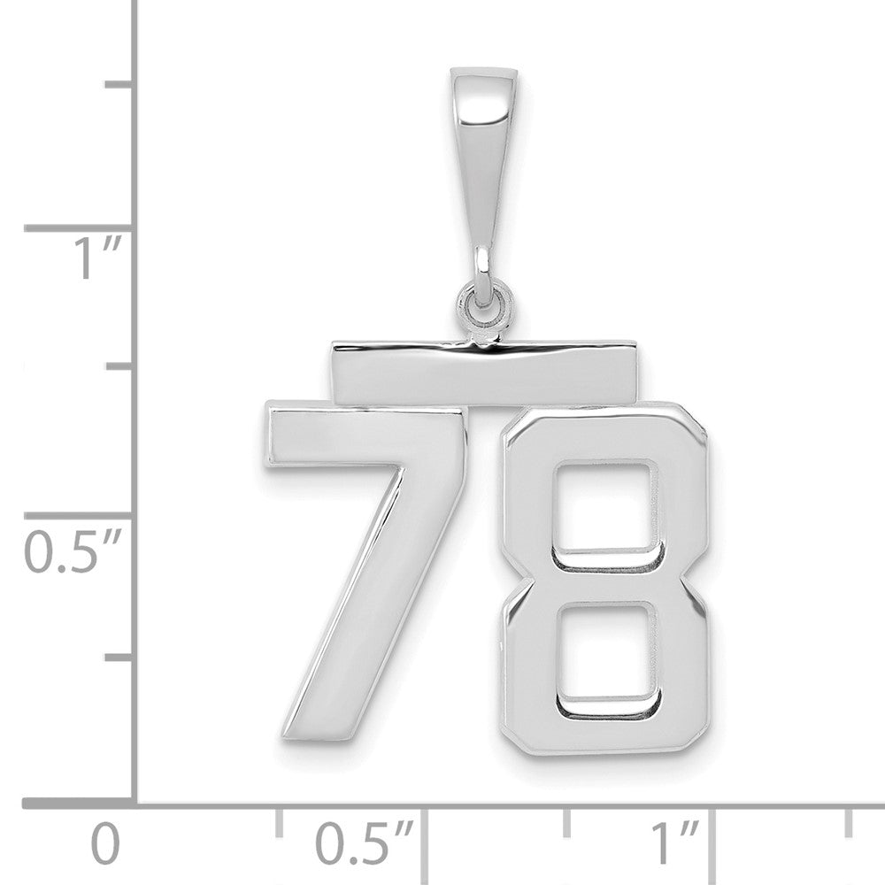 FJC Finejewelers 14 kt White Gold Medium Polished Number 78 Charm