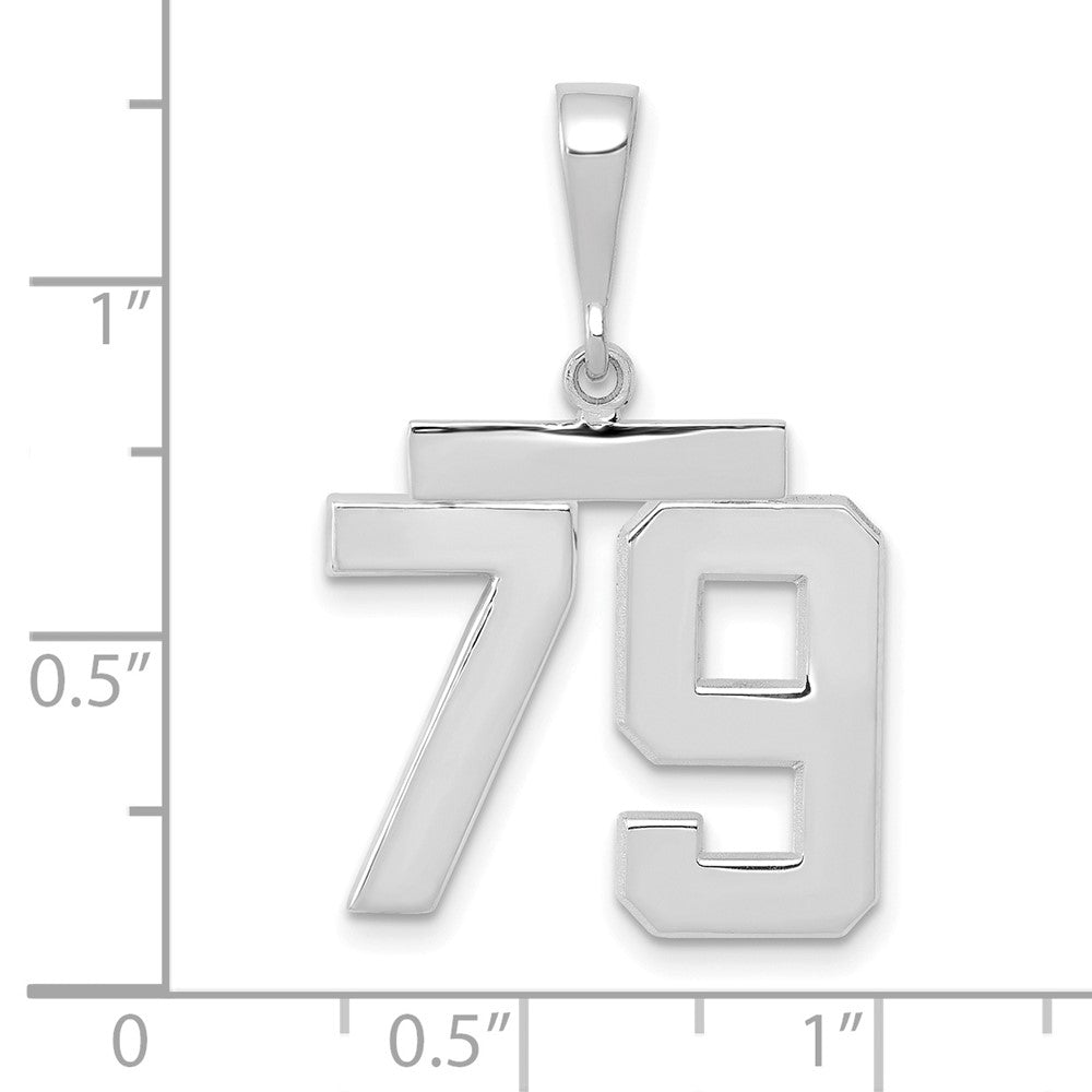 FJC Finejewelers 14 kt White Gold Medium Polished Number 79 Charm