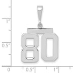 FJC Finejewelers 14 kt White Gold Medium Polished Number 80 Charm