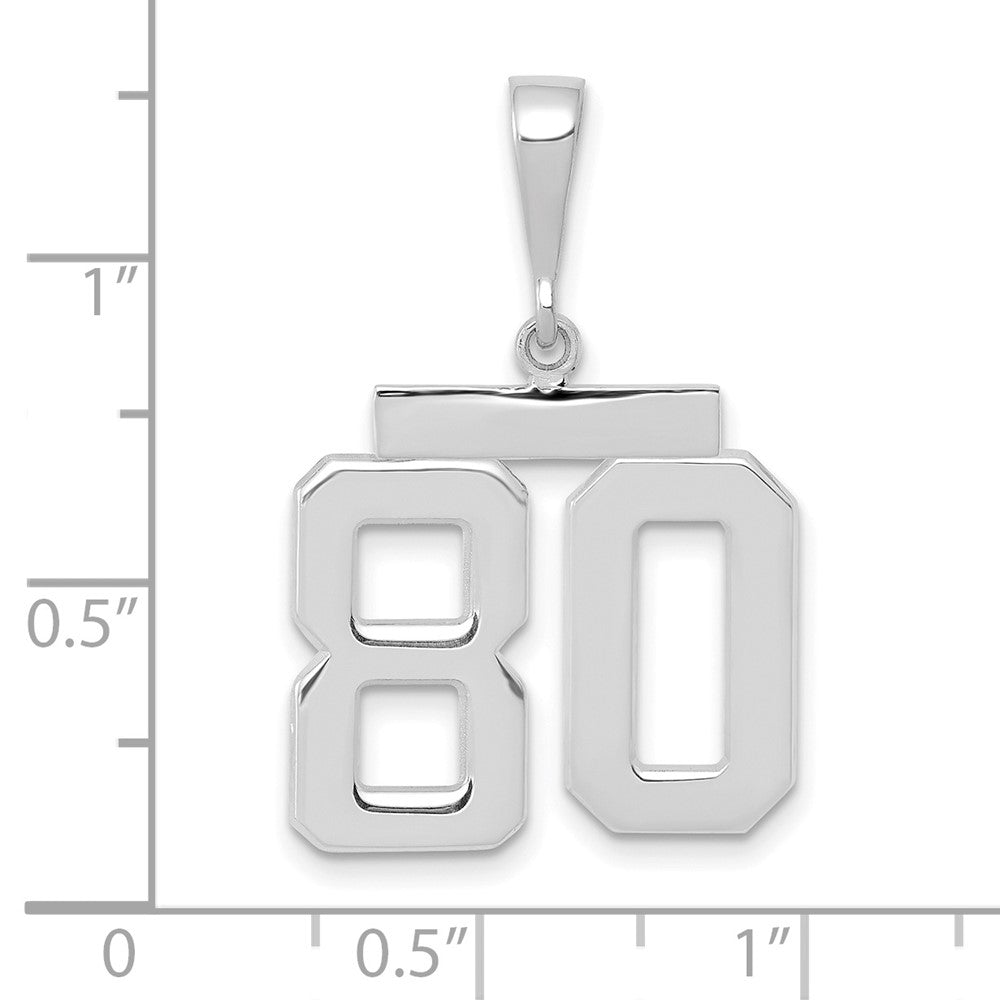 FJC Finejewelers 14 kt White Gold Medium Polished Number 80 Charm