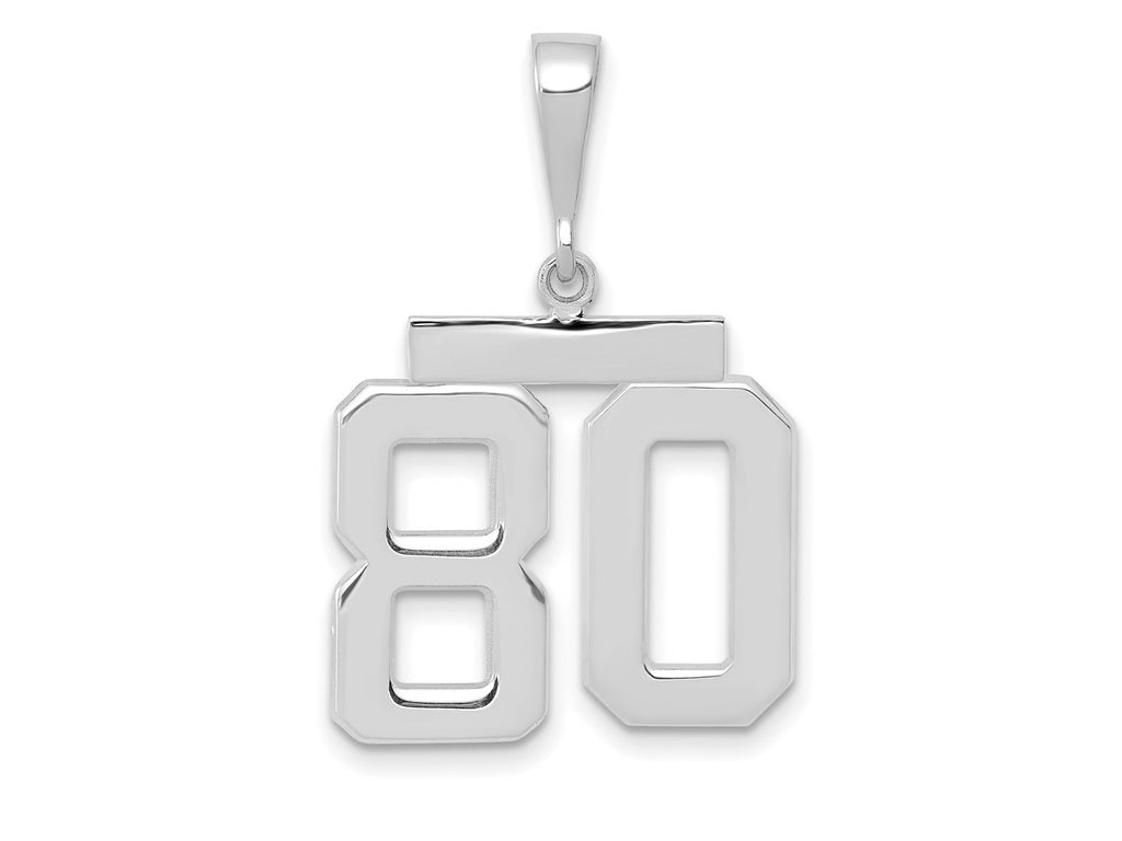 FJC Finejewelers 14 kt White Gold Medium Polished Number 80 Charm