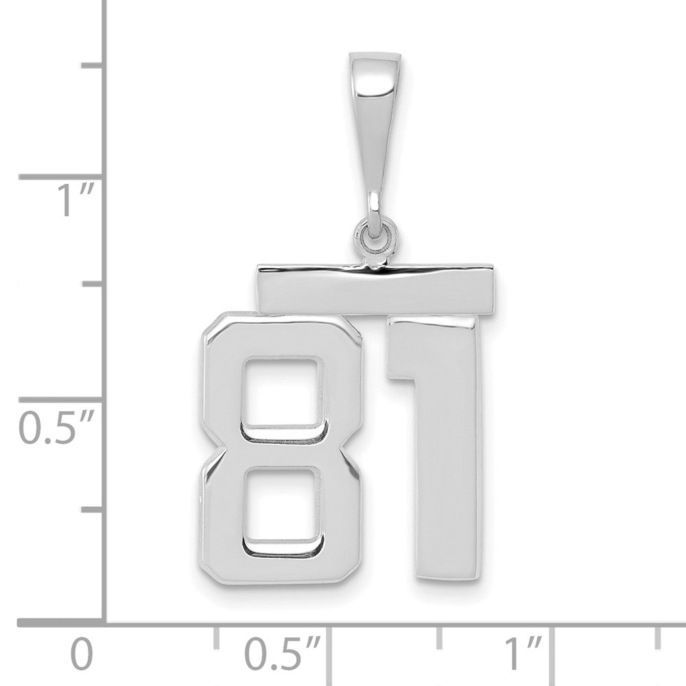 FJC Finejewelers 14 kt White Gold Medium Polished Number 81 Charm