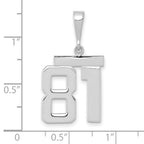 FJC Finejewelers 14 kt White Gold Medium Polished Number 81 Charm