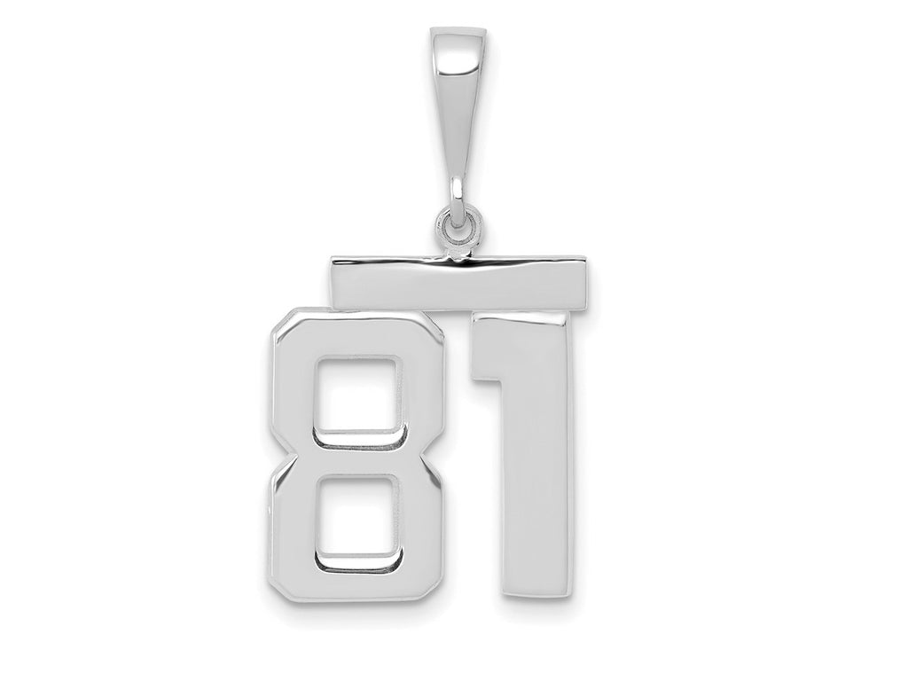 FJC Finejewelers 14 kt White Gold Medium Polished Number 81 Charm