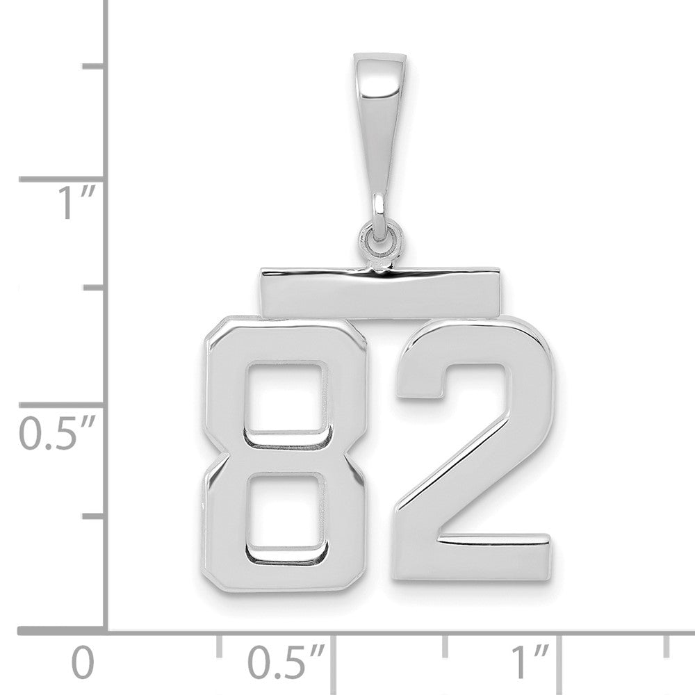 FJC Finejewelers 14 kt White Gold Medium Polished Number 82 Charm