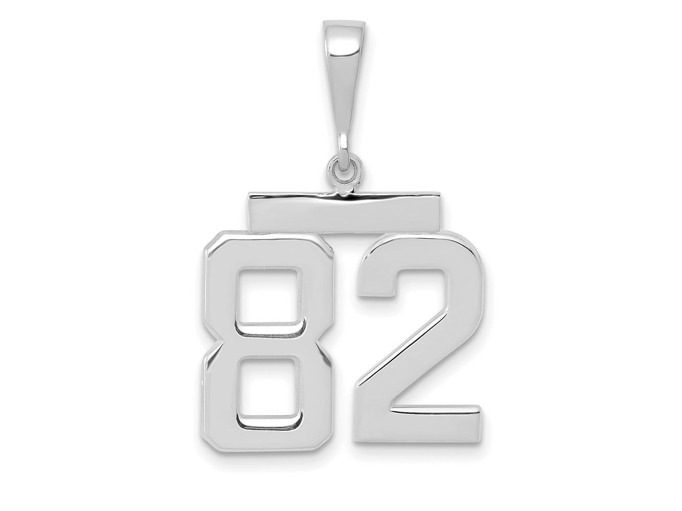 FJC Finejewelers 14 kt White Gold Medium Polished Number 82 Charm