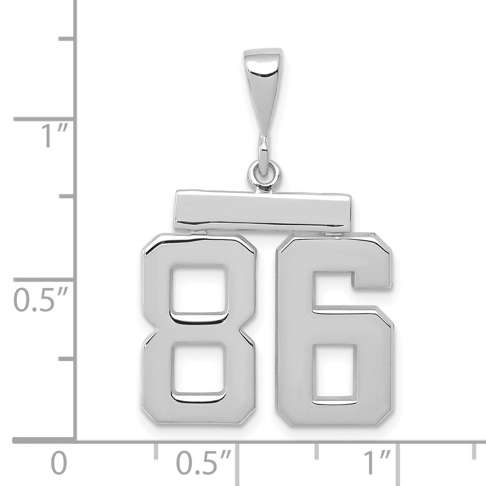 FJC Finejewelers 14 kt White Gold Medium Polished Number 86 Charm
