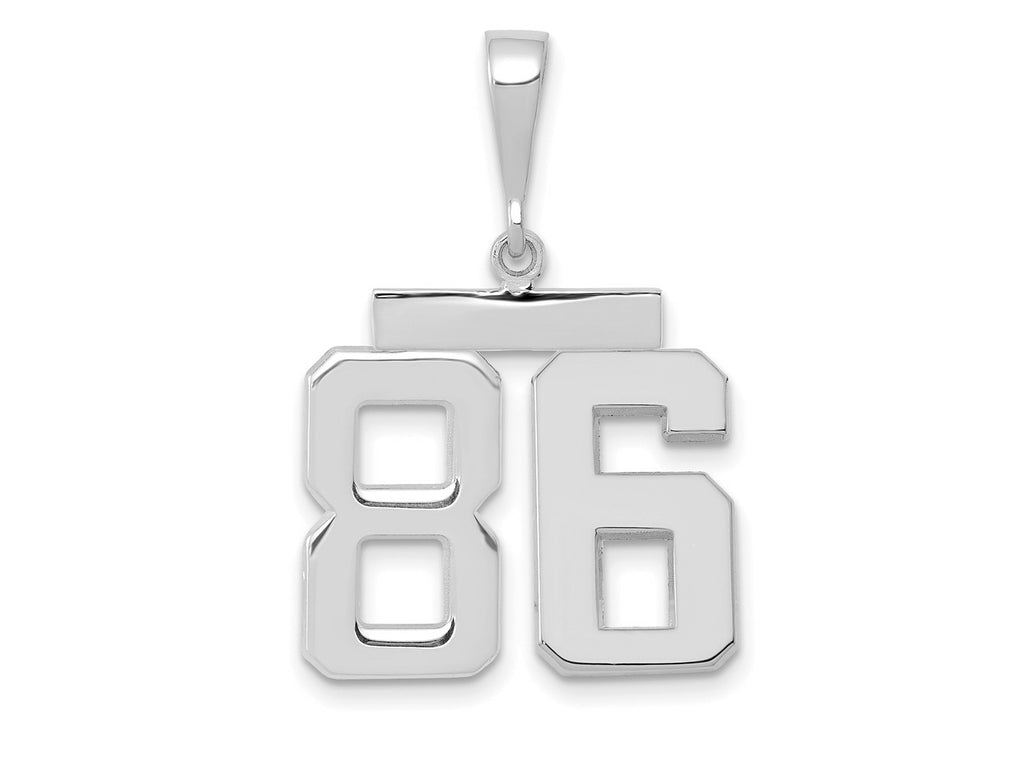 FJC Finejewelers 14 kt White Gold Medium Polished Number 86 Charm