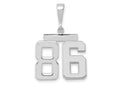 FJC Finejewelers 14 kt White Gold Medium Polished Number 86 Charm