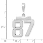 FJC Finejewelers 14 kt White Gold Medium Polished Number 87 Charm