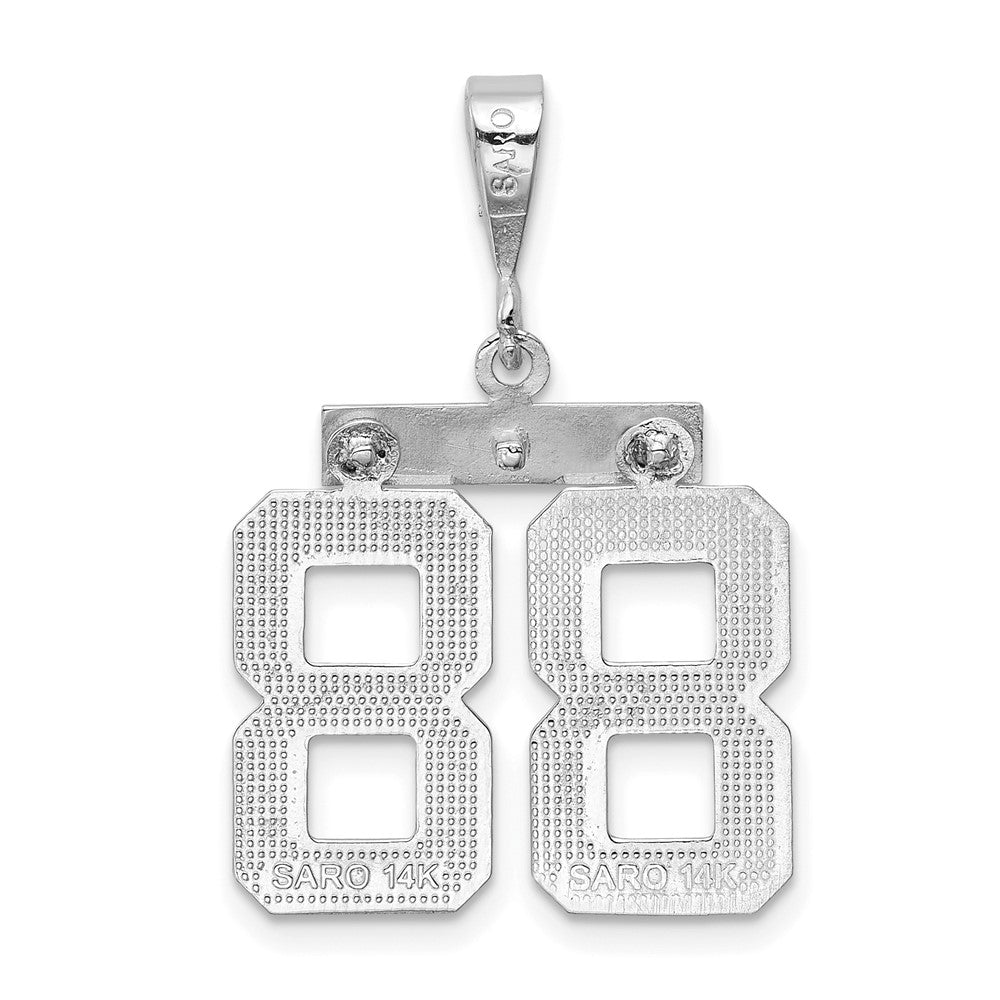 FJC Finejewelers 14 kt White Gold Medium Polished Number 88 Charm 22 x 21 mm