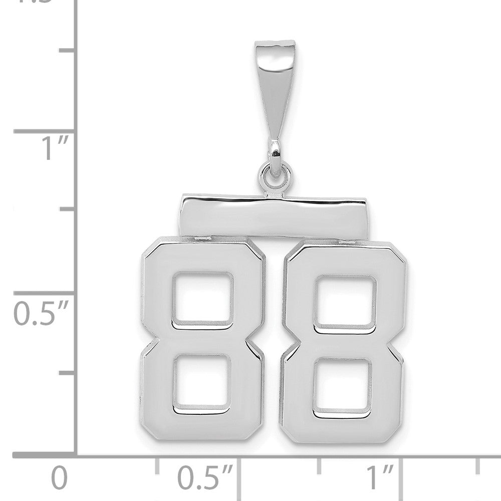 FJC Finejewelers 14 kt White Gold Medium Polished Number 88 Charm 22 x 21 mm