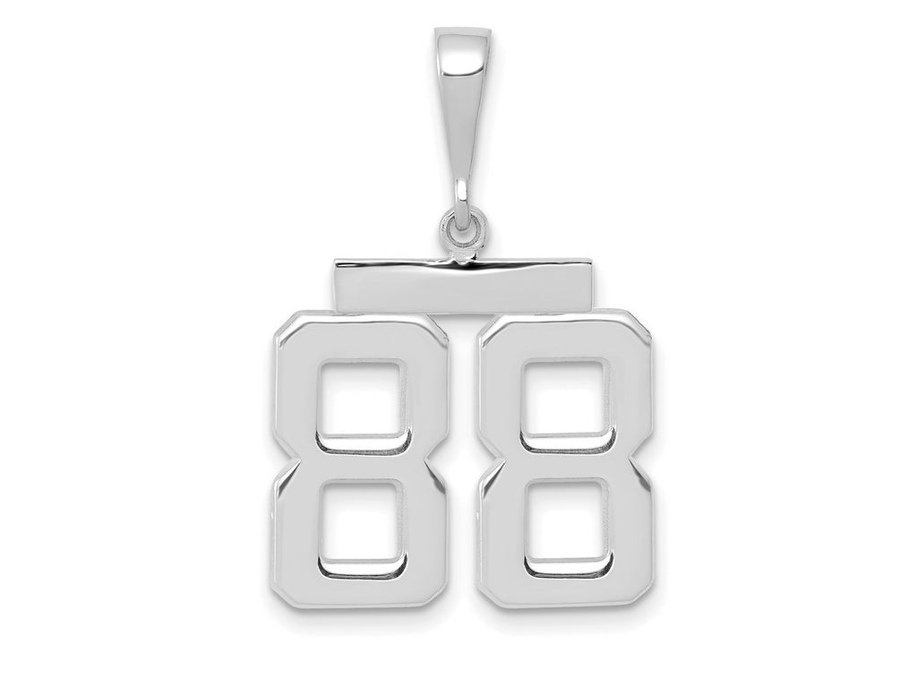 FJC Finejewelers 14 kt White Gold Medium Polished Number 88 Charm 22 x 21 mm
