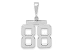 FJC Finejewelers 14 kt White Gold Medium Polished Number 88 Charm 22 x 21 mm