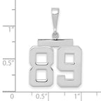 FJC Finejewelers 14 kt White Gold Medium Polished Number 89 Charm