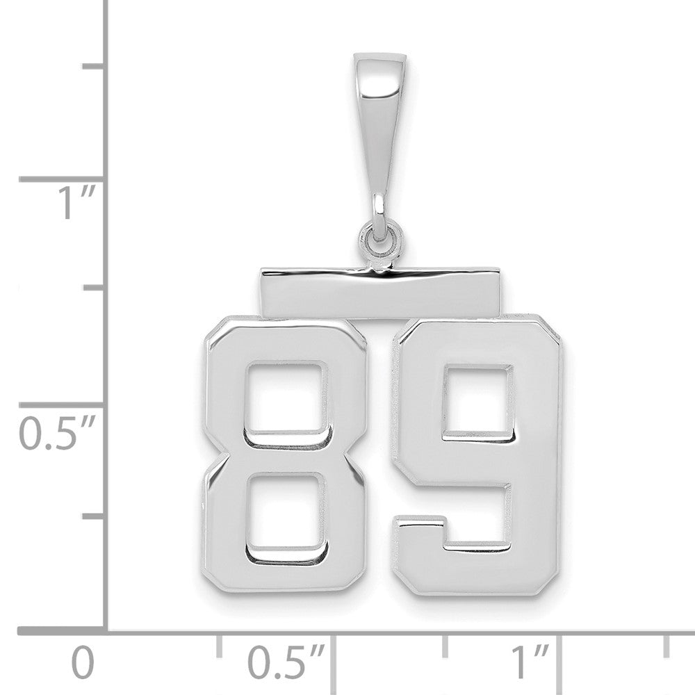 FJC Finejewelers 14 kt White Gold Medium Polished Number 89 Charm