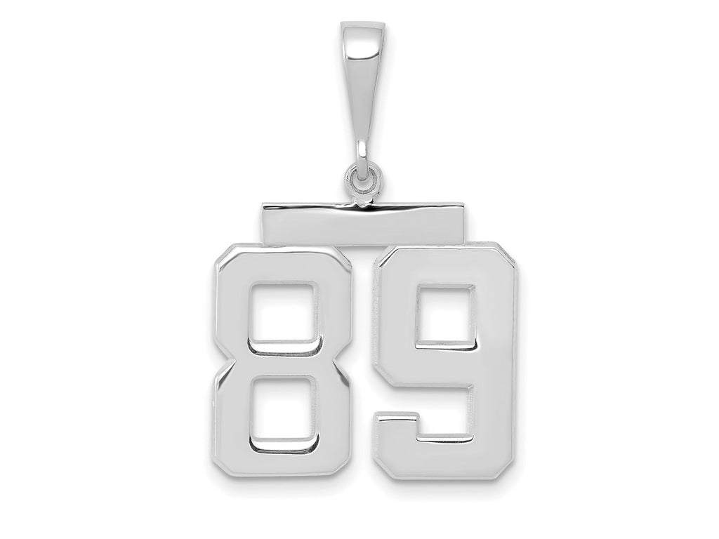 FJC Finejewelers 14 kt White Gold Medium Polished Number 89 Charm