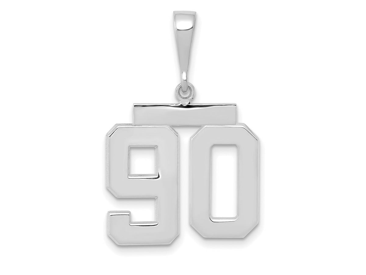 FJC Finejewelers 14 kt White Gold Medium Polished Number 90 Charm