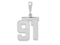 FJC Finejewelers 14 kt White Gold Medium Polished Number 91 Charm