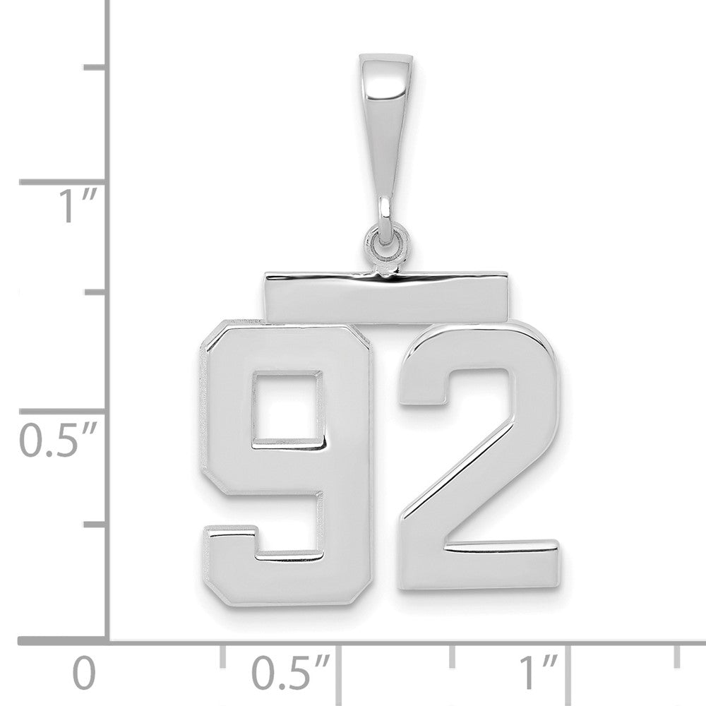 FJC Finejewelers 14 kt White Gold Medium Polished Number 92 Charm