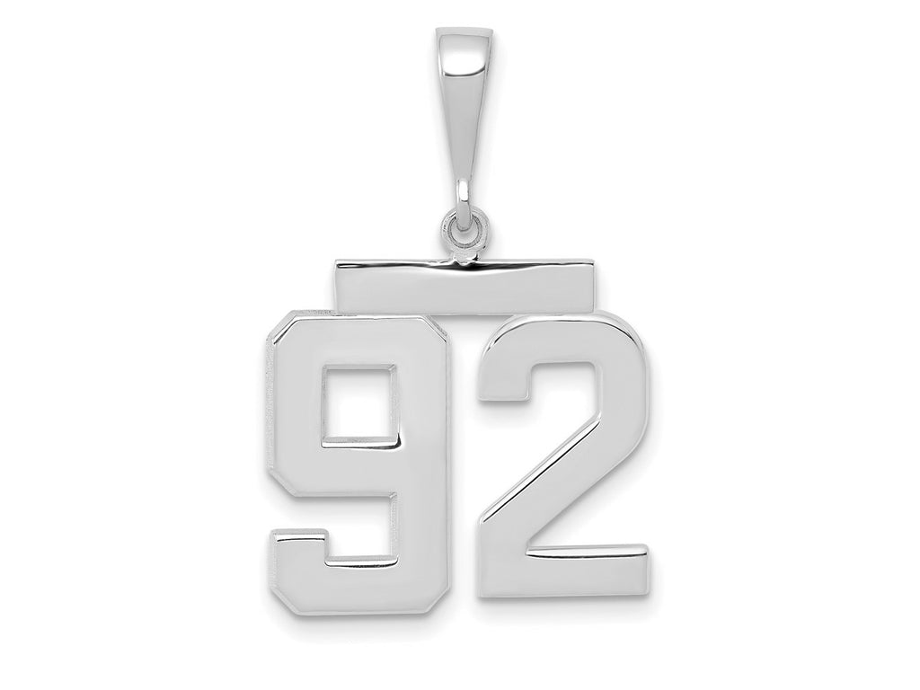 FJC Finejewelers 14 kt White Gold Medium Polished Number 92 Charm
