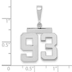 FJC Finejewelers 14 kt White Gold Medium Polished Number 93 Charm