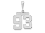 FJC Finejewelers 14 kt White Gold Medium Polished Number 93 Charm
