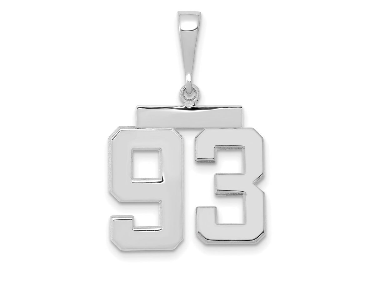 FJC Finejewelers 14 kt White Gold Medium Polished Number 93 Charm
