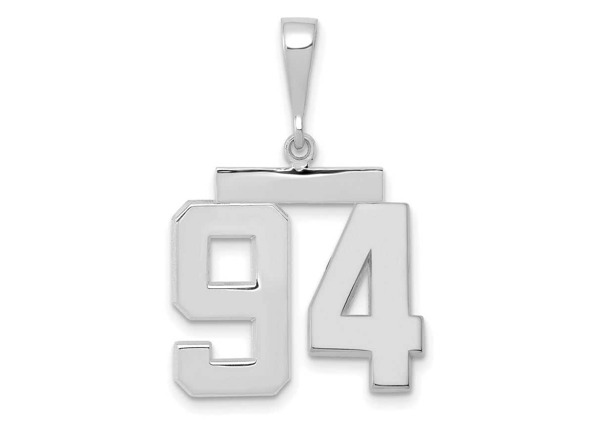 FJC Finejewelers 14 kt White Gold Medium Polished Number 94 Charm