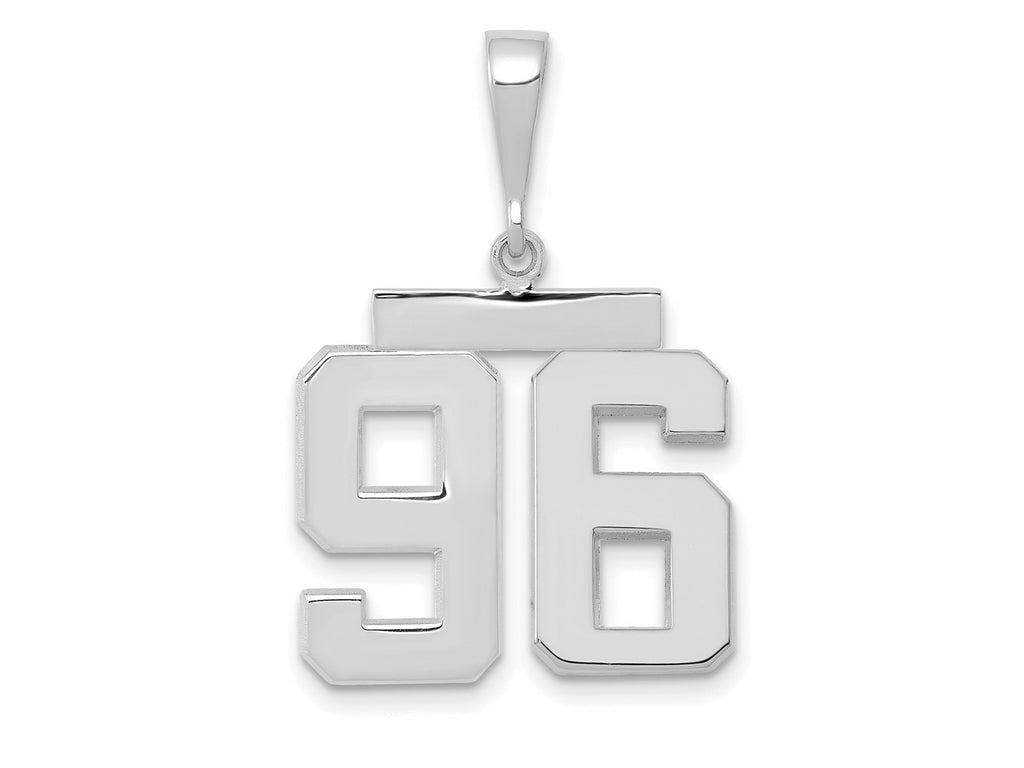 FJC Finejewelers 14 kt White Gold Medium Polished Number 96 Charm