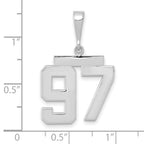 FJC Finejewelers 14 kt White Gold Medium Polished Number 97 Charm