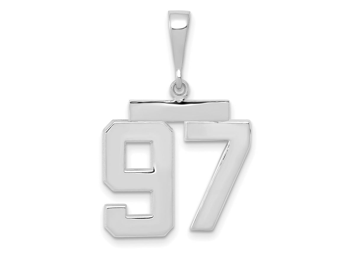 FJC Finejewelers 14 kt White Gold Medium Polished Number 97 Charm