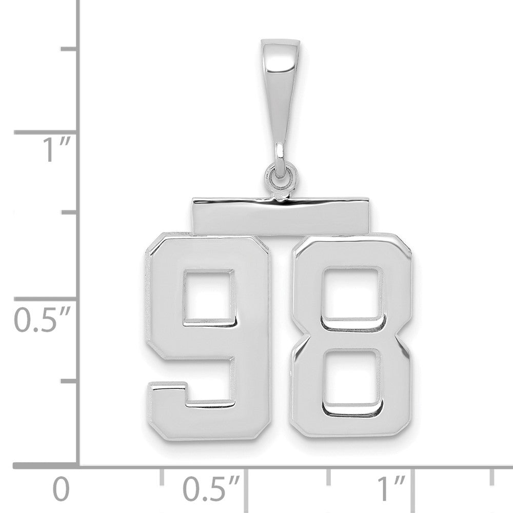 FJC Finejewelers 14 kt White Gold Medium Polished Number 98 Charm