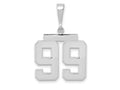 FJC Finejewelers 14 kt White Gold Medium Polished Number 99 Charm