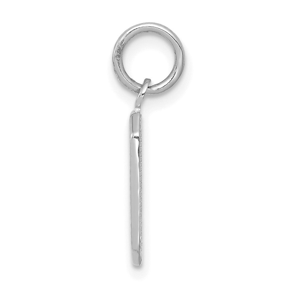 FJC Finejewelers 14 kt White Gold Small Polished Number 0 Charm 14 x 7 mm