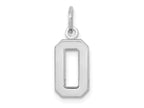FJC Finejewelers 14 kt White Gold Small Polished Number 0 Charm 14 x 7 mm