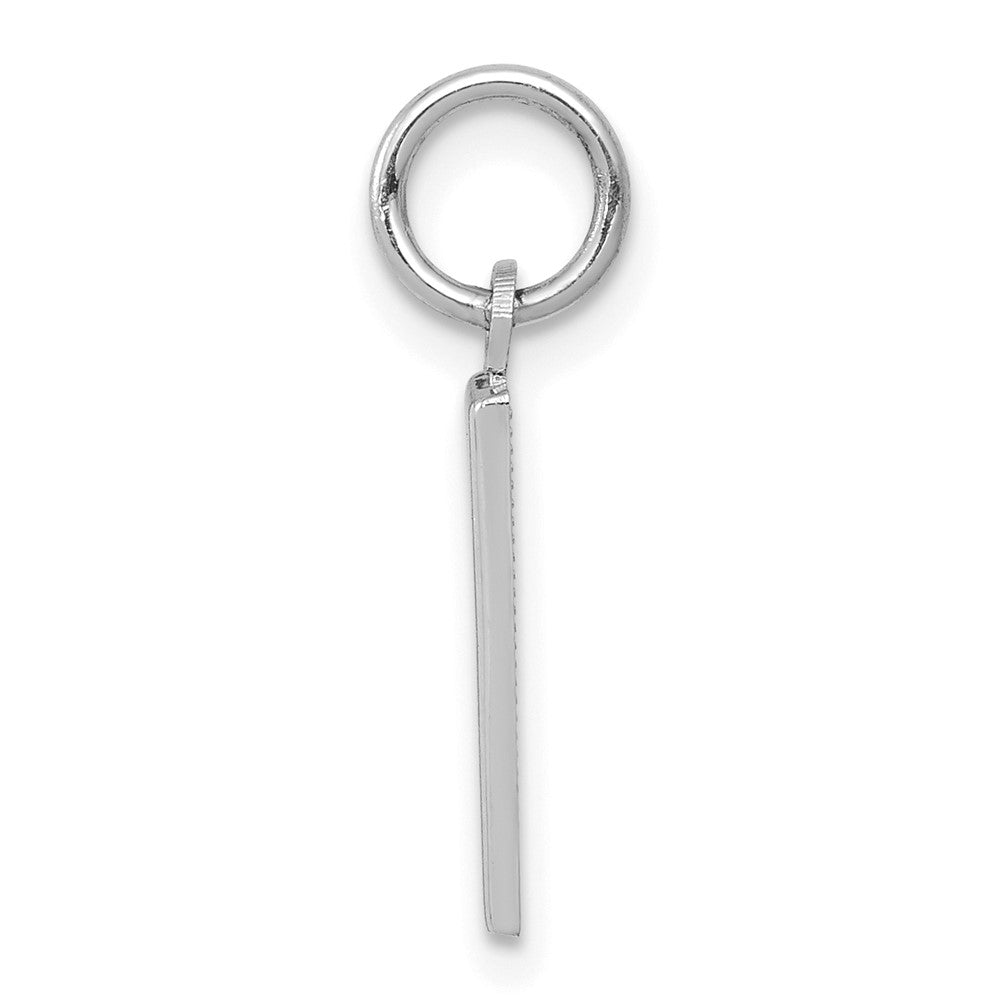 FJC Finejewelers 14 kt White Gold Small Polished Number 1 Charm 15 x 4 mm