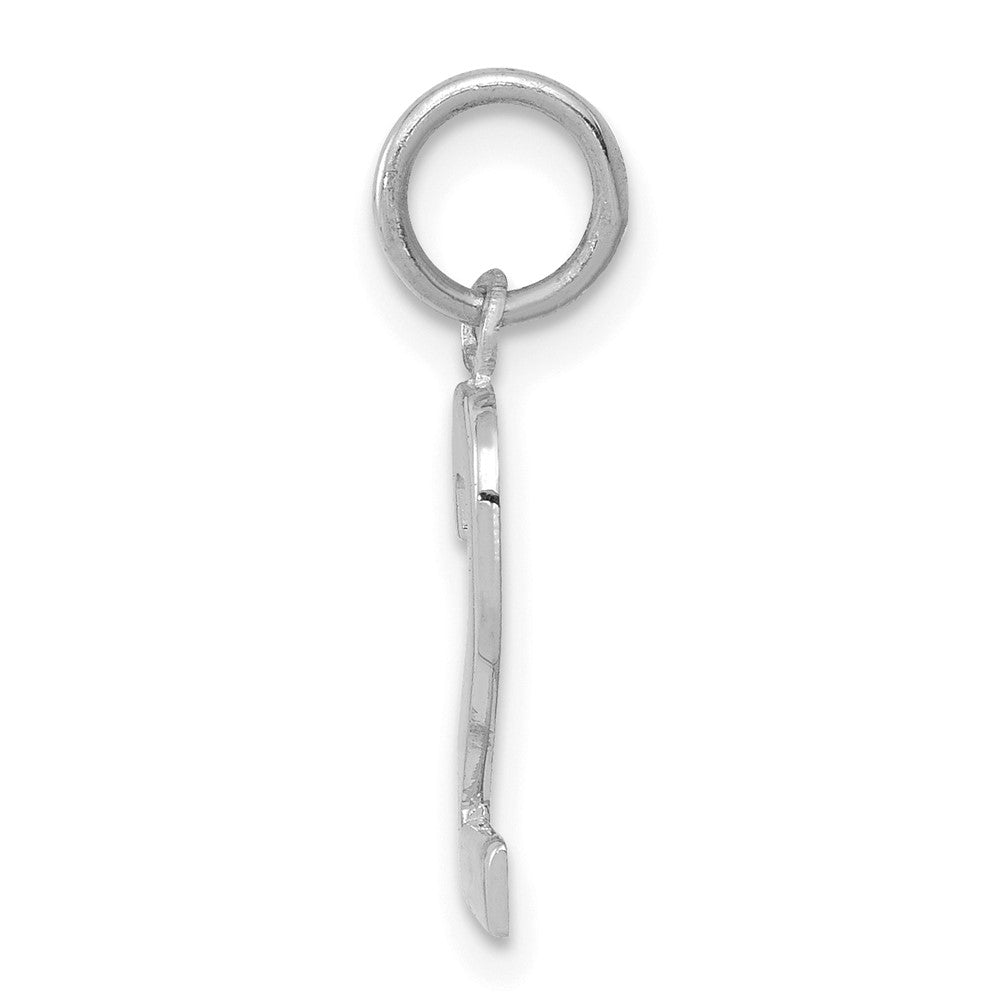 FJC Finejewelers 14 kt White Gold Small Polished Number 2 Charm 15 x 7 mm