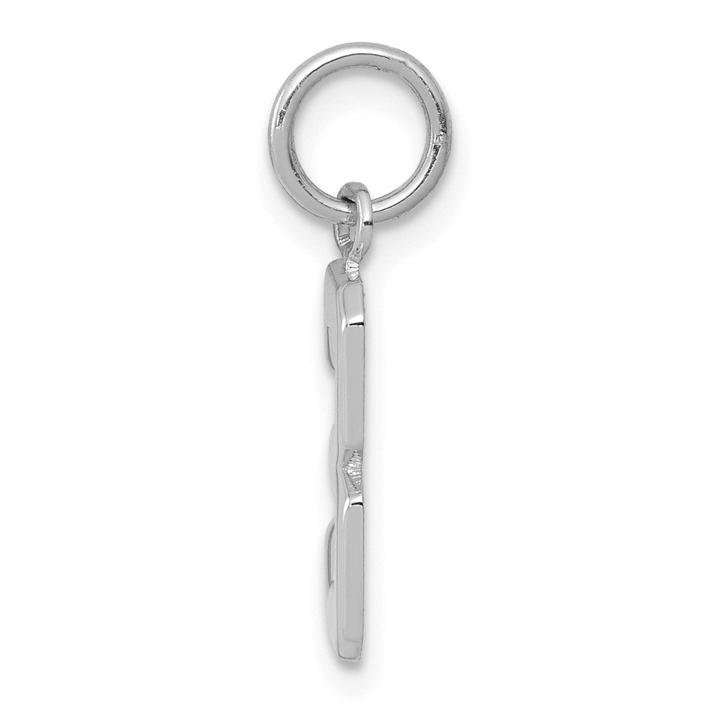 FJC Finejewelers 14 kt White Gold Small Polished Number 3 Charm 15 x 7 mm