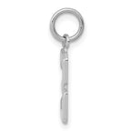 FJC Finejewelers 14 kt White Gold Small Polished Number 3 Charm 15 x 7 mm