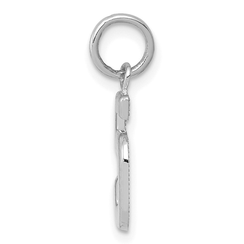 FJC Finejewelers 14 kt White Gold Small Polished Number 5 Charm 14 x 7 mm